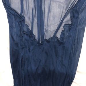 High-Low Navy Prom Dress